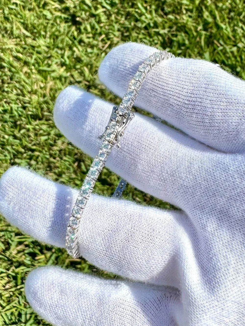 925 Silver, 5.6CTW Moissanite Tennis Bracelet